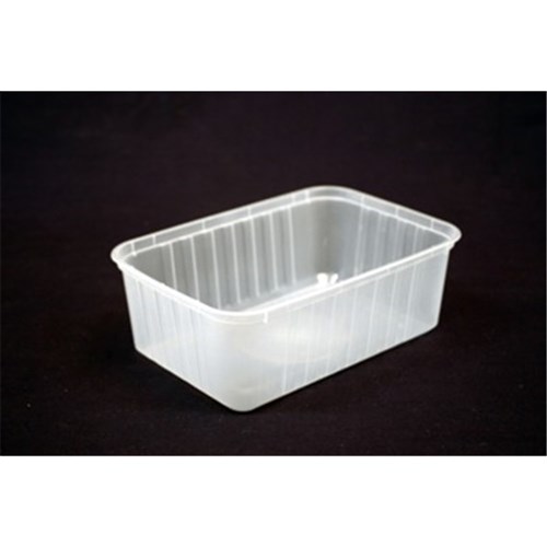 Containers Clear Rectangle Ribbed 1000ml 50s