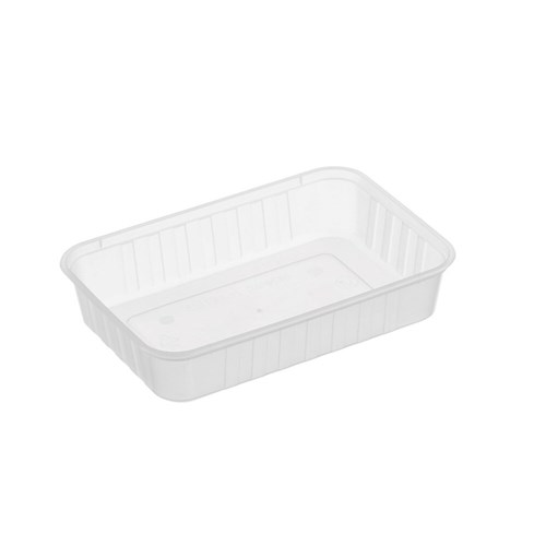 Containers Clear Rectangle Ribbed 500ml 50's