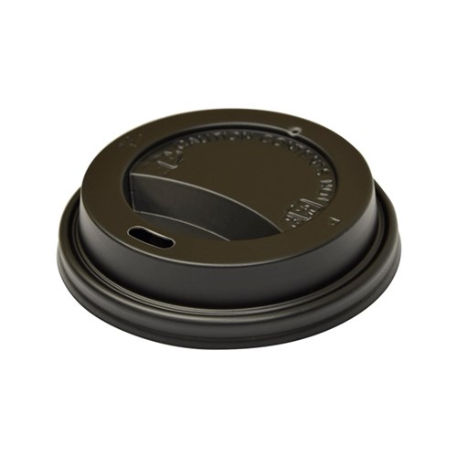 Coffee Lids Black SNAP ON  8oz Recyclable 100s