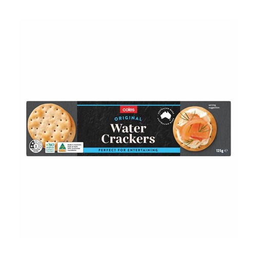 Water Crackers 125gm Coles